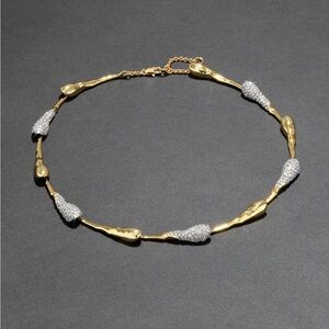 ALEXIS BITTAR Solanales Crystal Teardrop Riviera Necklace Gold Silver Clear MY02